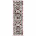 Esfera 2 x 7 ft. Suzani Medallion Runner Rug Red ES2844238